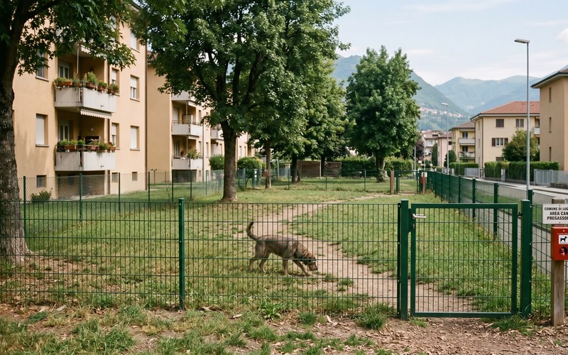 laRegione — ‘Il dog park di Pregassona va rimodernato’ · Area cani di Pregassona con cane libero nel parco recintato